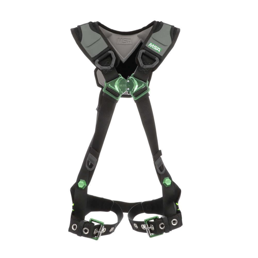 MSA Safety Works V FLEX Harness Standard Back D Ring Tongue Buckle Leg Straps - Ascmtools