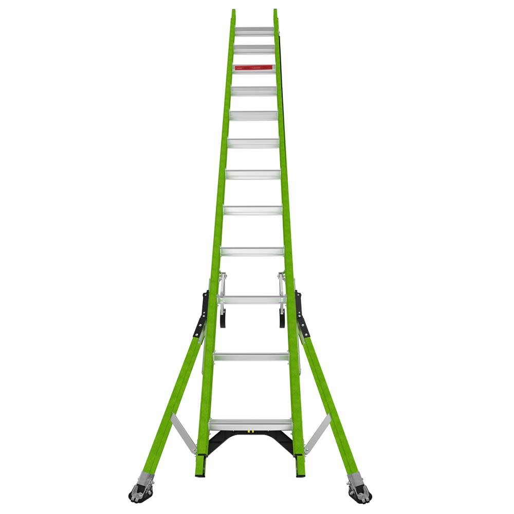 Little Giant Safety HyperLite SumoStance 24 ft Type IA Fiberglass Extension Ladder - Ascmtools