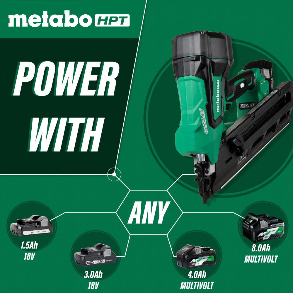 Metabo HPT 18 Volt Paper Collated Brushless Cordless Framing Nailer - Ascmtools
