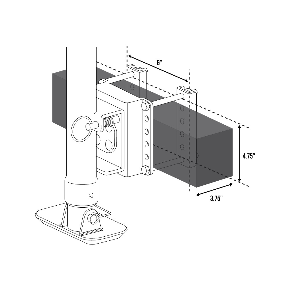 Trailer Valet JX 2000 lbs Side Mounted Drill Jack 14″ Travel - Ascmtools