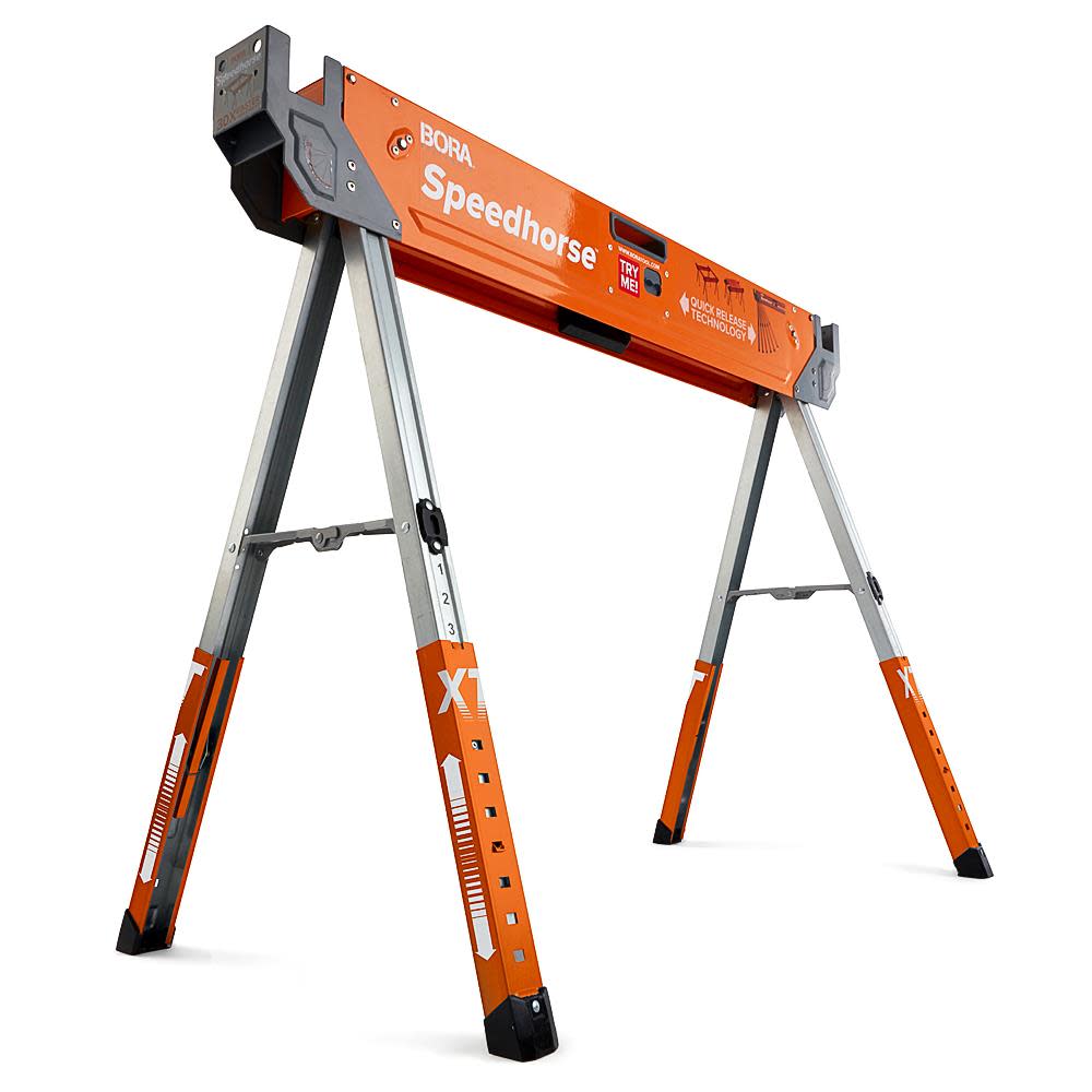 Bora Portamate Adjustable Speedhorse XT Sawhorse Work Support System Two Pack - Ascmtools