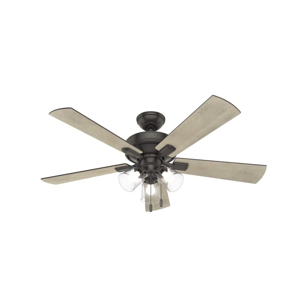 Hunter Fan Crestfield Ceiling Fan 52″ Bronze Bleached Grey Pine - Ascmtools