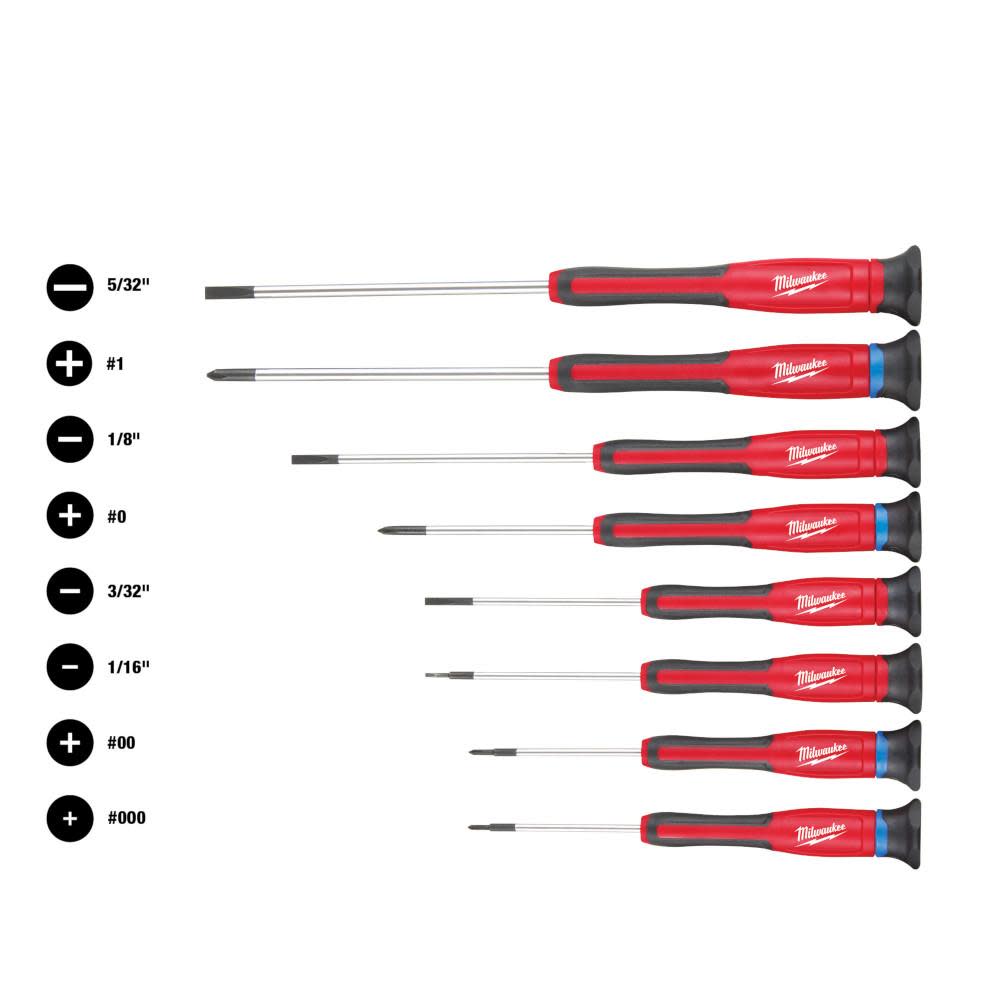 Milwaukee Precision Screwdriver Set 8pc - Ascmtools