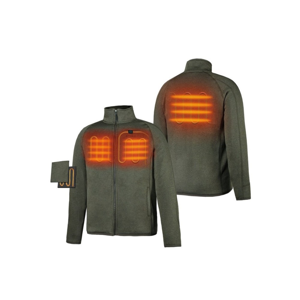 ORORO Mens Army Green Heated Fleece Jacket Kit Large - Ascmtools