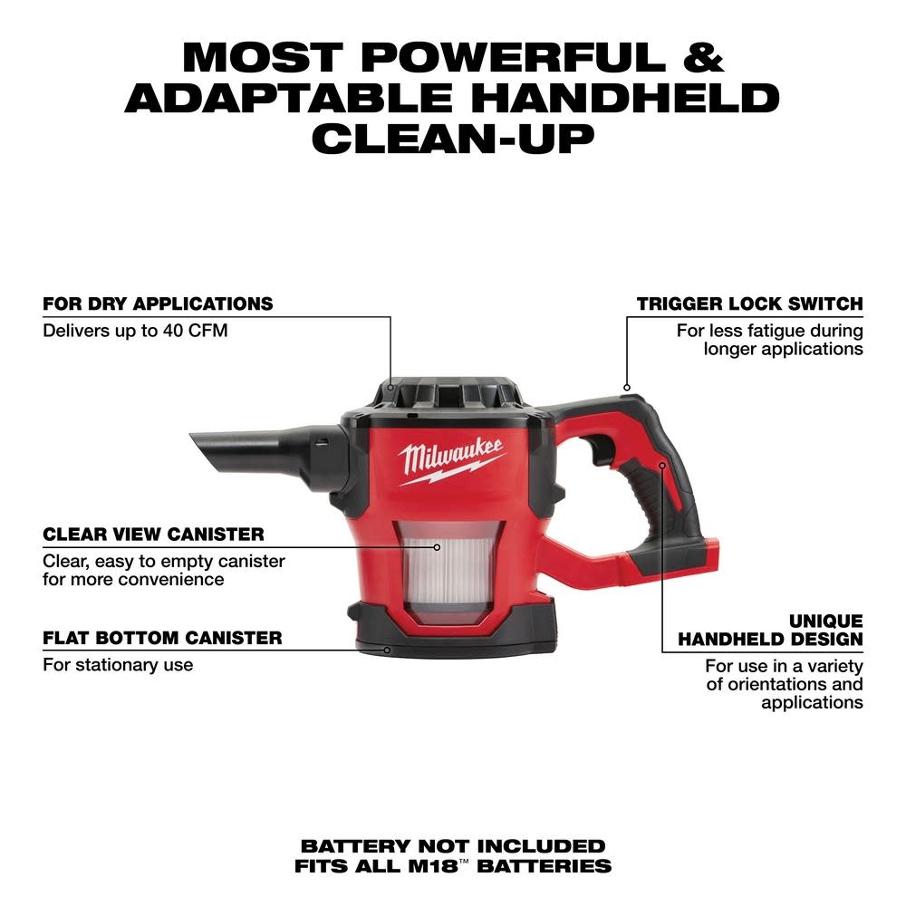 Milwaukee M18 Compact Vacuum - Ascmtools