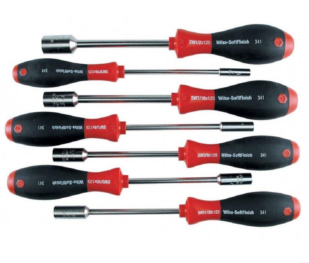 Wiha SoftFinish Cushion Grip Inch Nut Driver Set 7 piece - Ascmtools