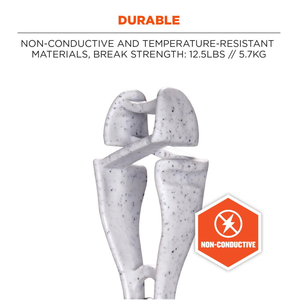 Ergodyne Squids 3420-BULK Swivel Glove Clip Holder Dual Clips Granite 100pk - Ascmtools