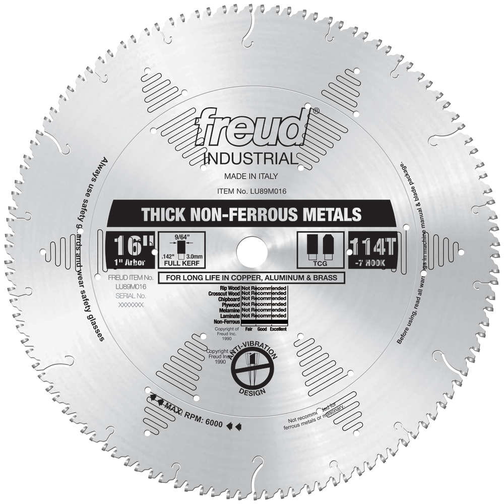 Freud 16″ Thick Non-Ferrous Metal Blade - Ascmtools