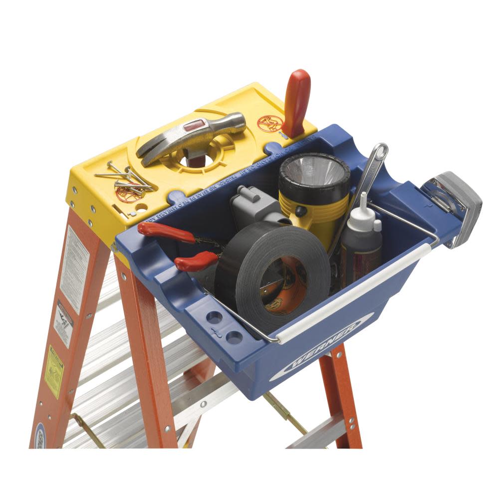 Werner Job Bucket for Select Stepladders Increases Storage Space On Top Of Stepladder. - Ascmtools