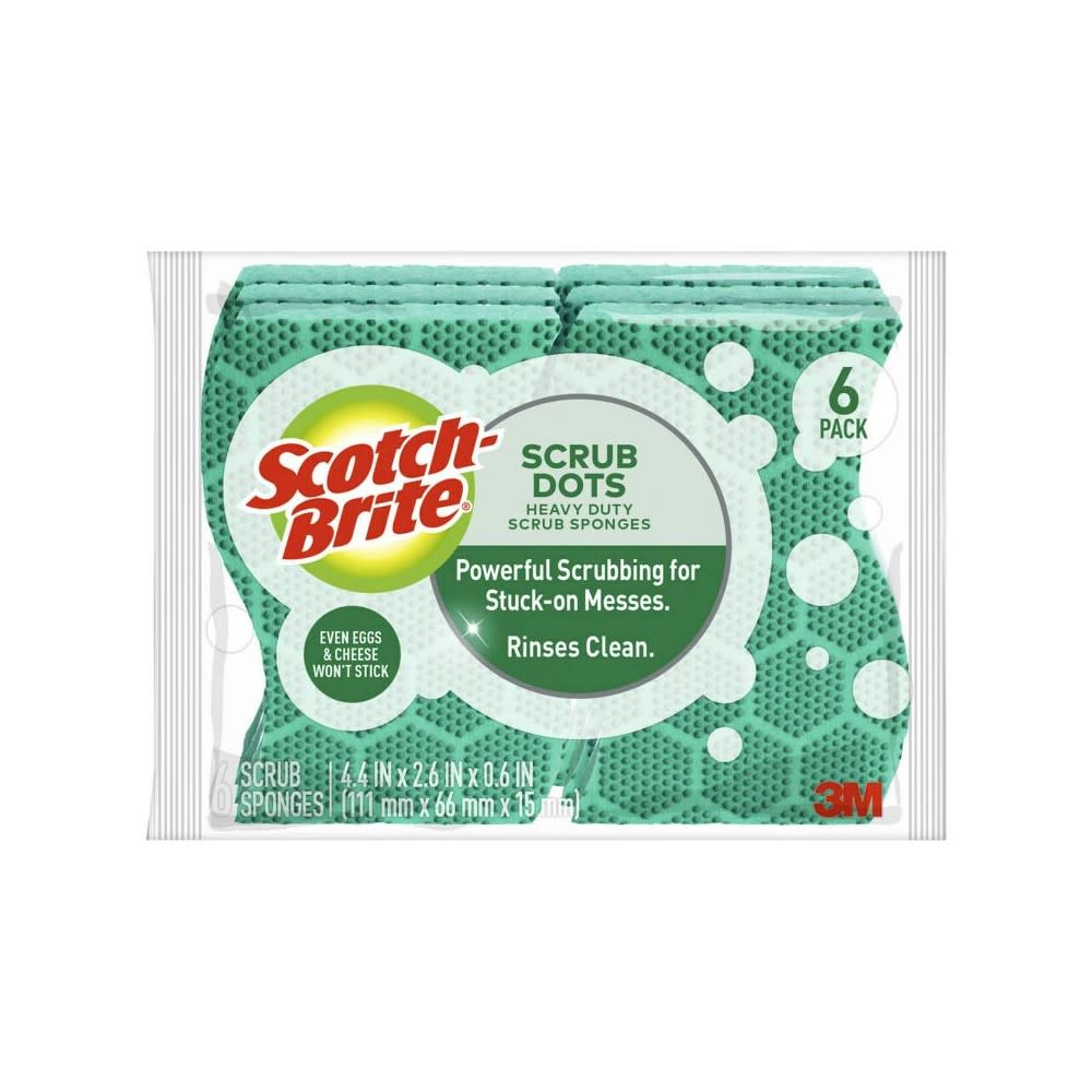 3M Scotch Brite 6 Count Heavy Duty Scrub Dots Scrub Sponge - Ascmtools