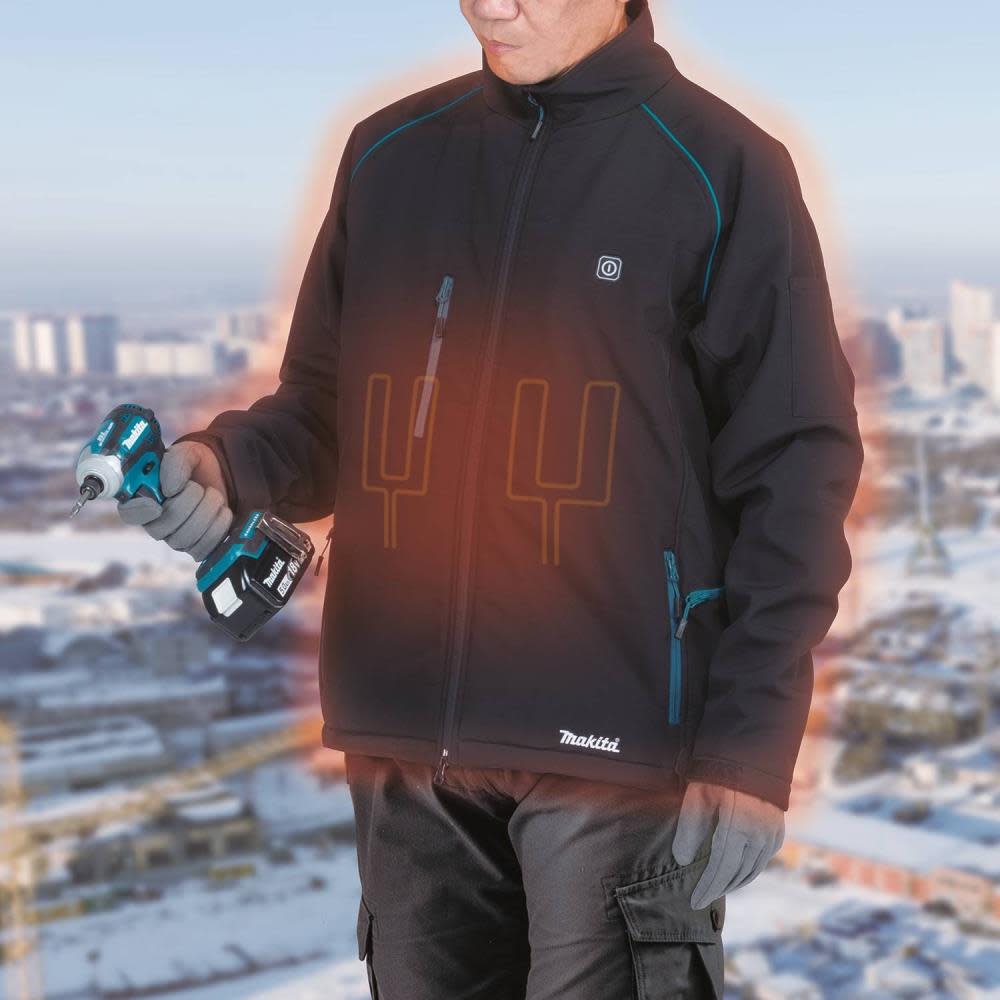Makita 18V LXT Lithium-Ion Cordless Heated Jacket Jacket Only (Black 3XL) - Ascmtools