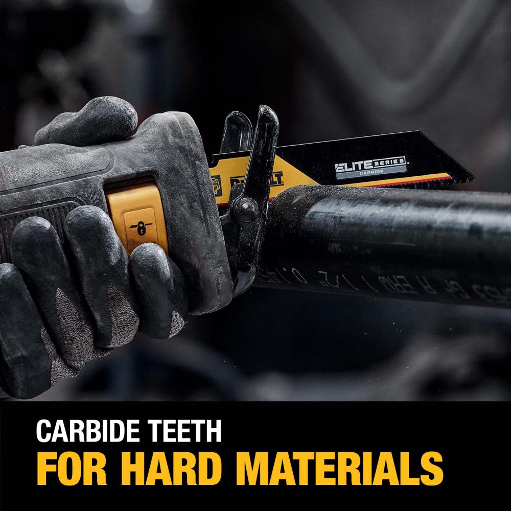DEWALT ELITE SERIES Reciprocating Saw Blade 1pk Carbide Tipped 12″ 8 TPI Metal Cutting - Ascmtools