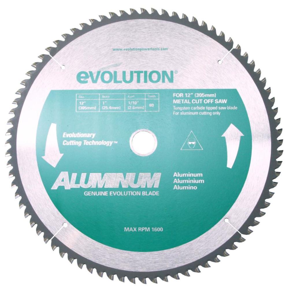 Evolution Power Tools 12-in 80-Tooth Dry Standard Tungsten Carbide-Tipped Steel Circular Saw Blade - Ascmtools