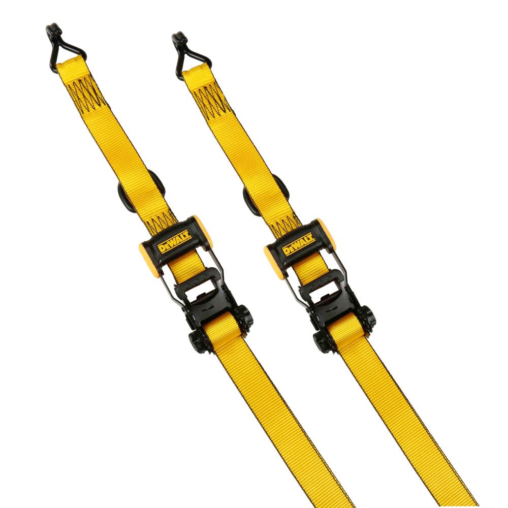 DEWALT Ratchet Tie Down Straps 1.5″ x 16′ 3300lb Break Strength 2pk - Ascmtools