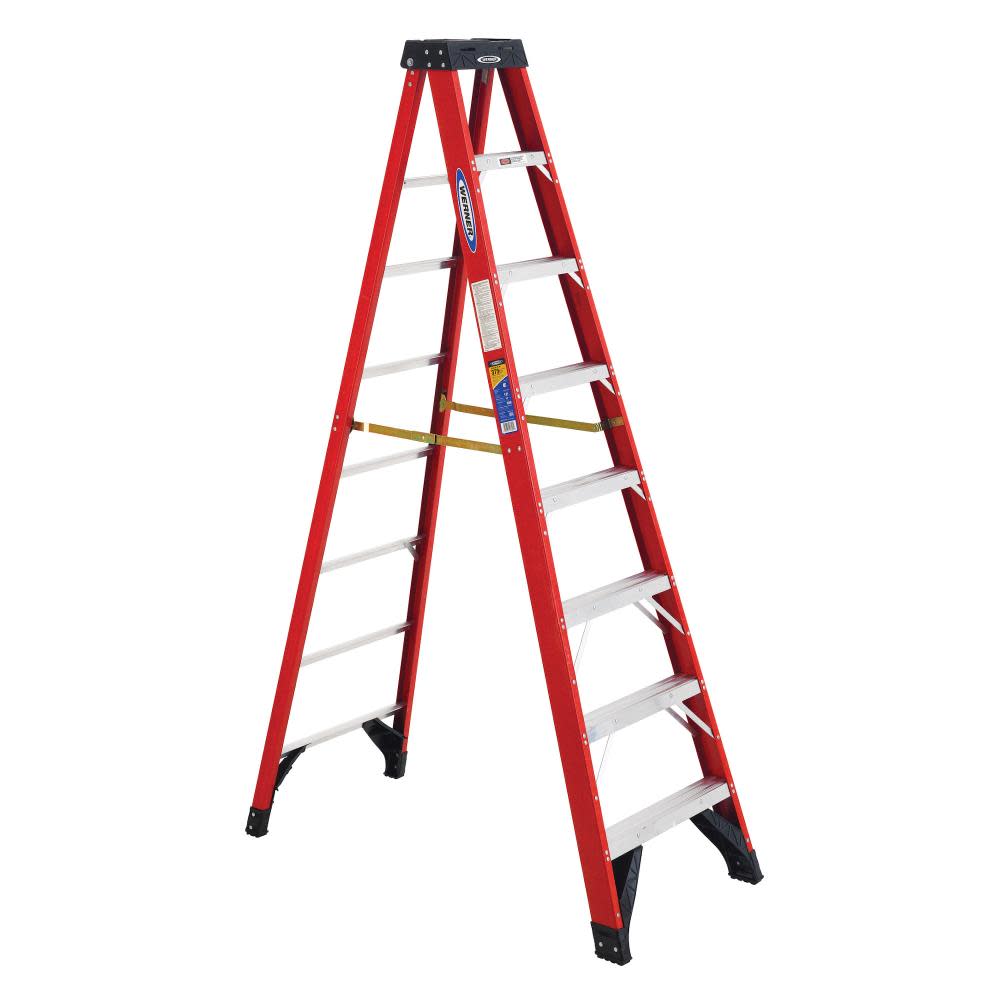 Werner 8 Ft. Type IAA Fiberglass Step Ladder - Ascmtools