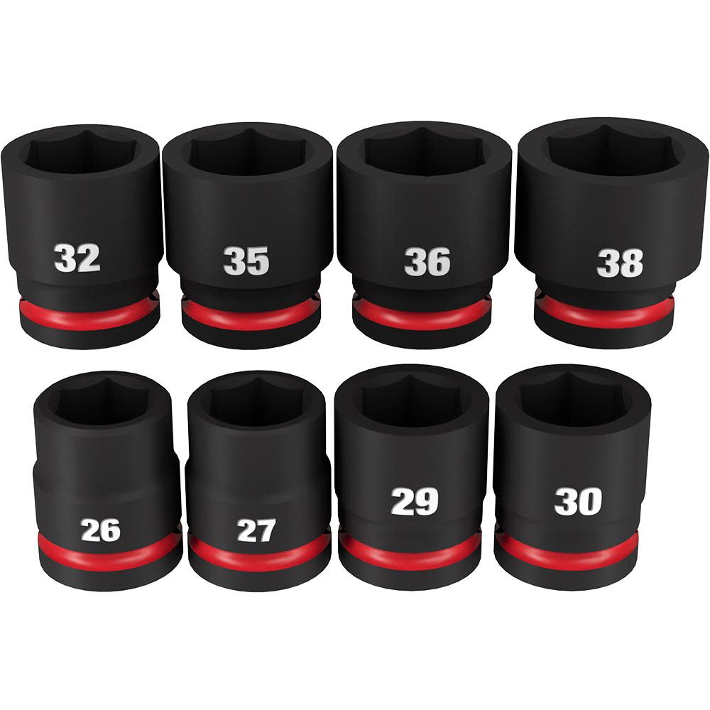 Milwaukee Impact Socket 3/4″ Drive Standard Metric 6 Point 8pc - Ascmtools