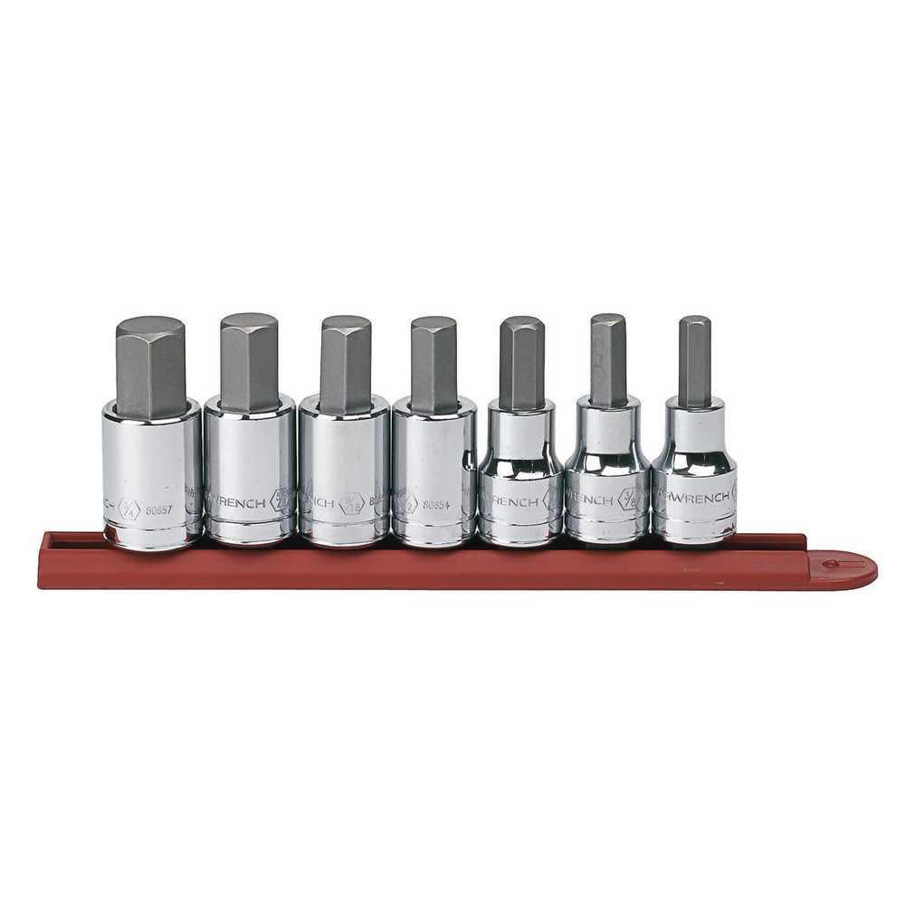 GEARWRENCH 7 Pc 1/2″ Drive Hex Bit SAE Socket Set - Ascmtools