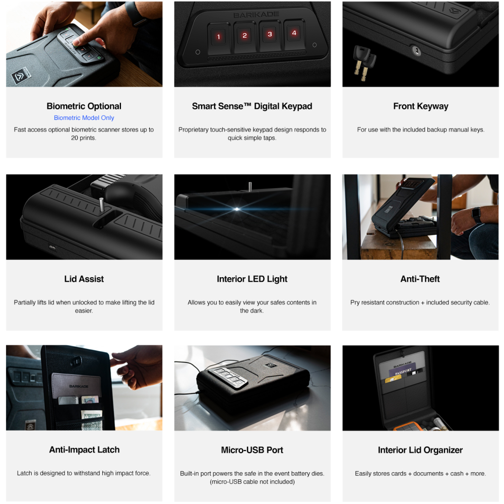 Vaultek Safe Barikade Safe Series 1 Non-Biometric Black - Ascmtools