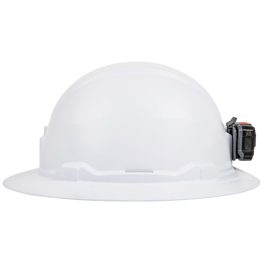 Klein Tools Hard Hat Non-vented Full Brim with Rechargeable Headlamp White - Ascmtools