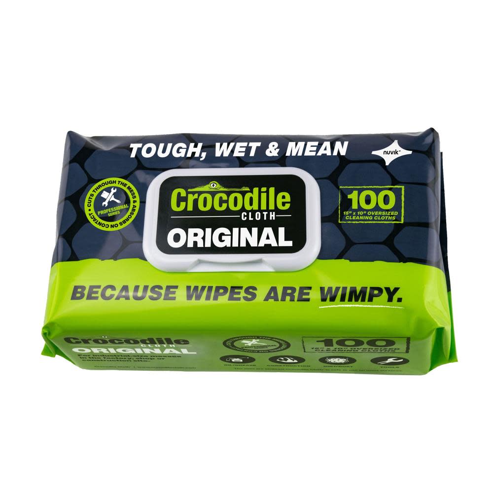 Crocodile Cloth Original Oversized Cleaning Cloths 1 Pack/100 Huge Cloths - Ascmtools