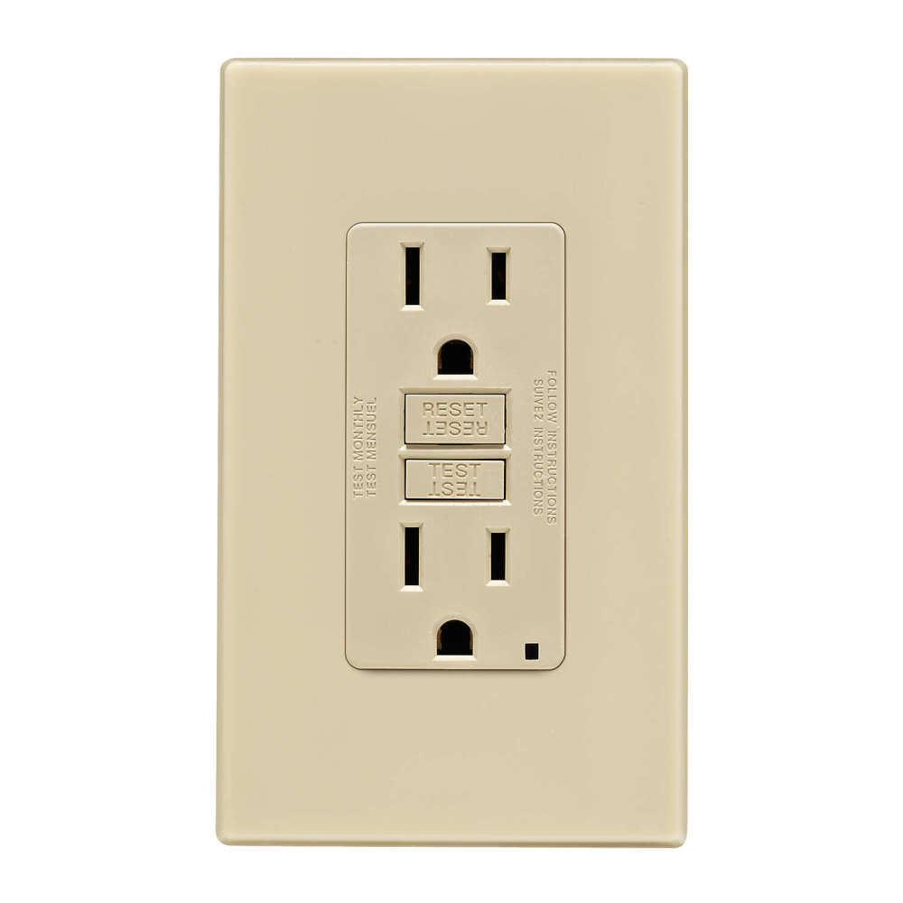 Leviton SmartlockPro GFCI Outlet 15A 125V Duplex Ivory NEMA 5-15R - Ascmtools