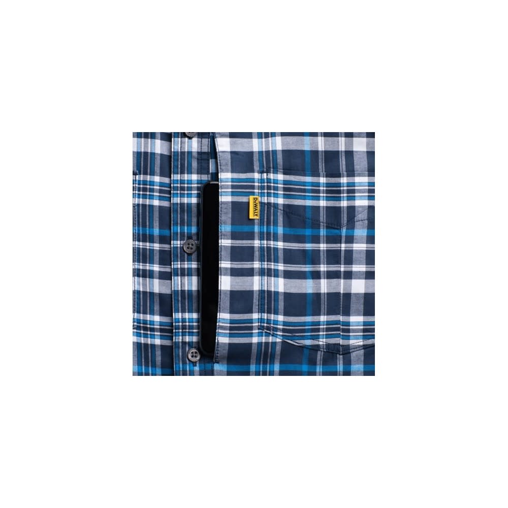 DEWALT Austin Plaid Prostretch Work Shirt Large Royal Blue - Ascmtools