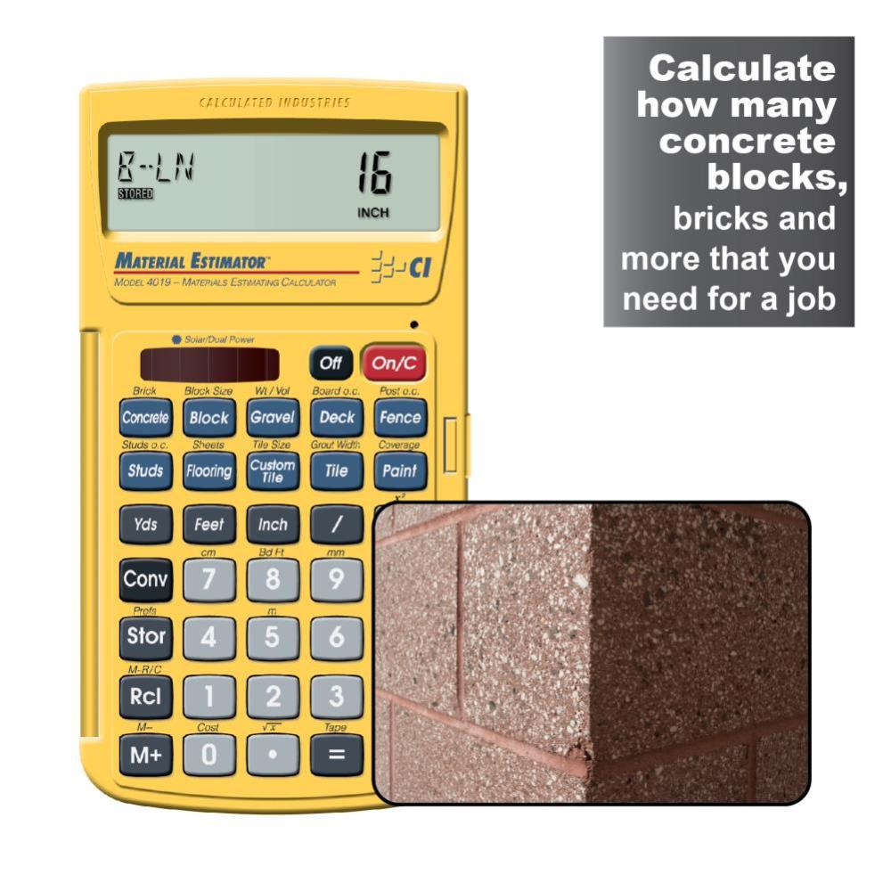 Calculated Industries Material Estimator Building Materials Estimating Calculator - Ascmtools