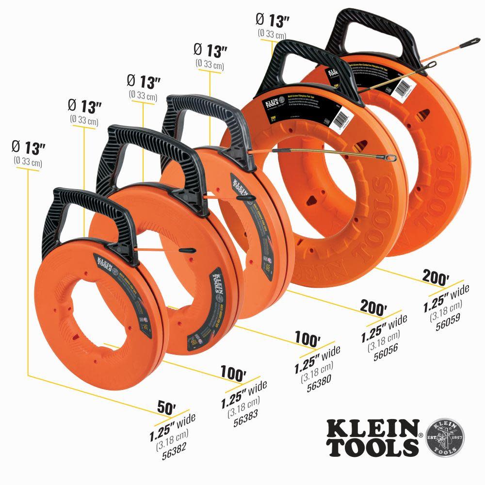 Klein Tools Multi-Groove Fish Tape 200 ft - Ascmtools