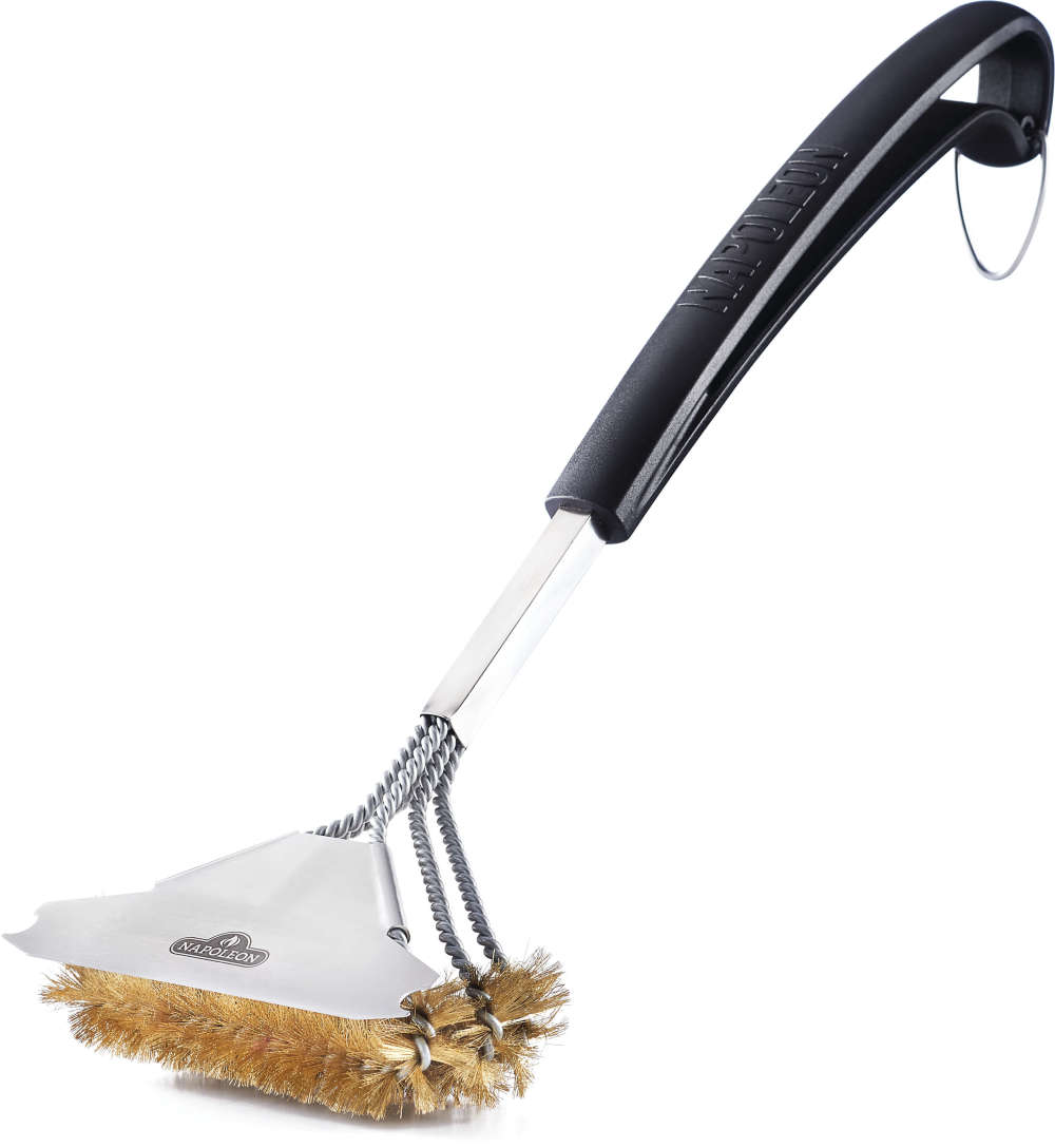 Napoleon Triple-Row Grill Brush with Brass Bristles - Ascmtools