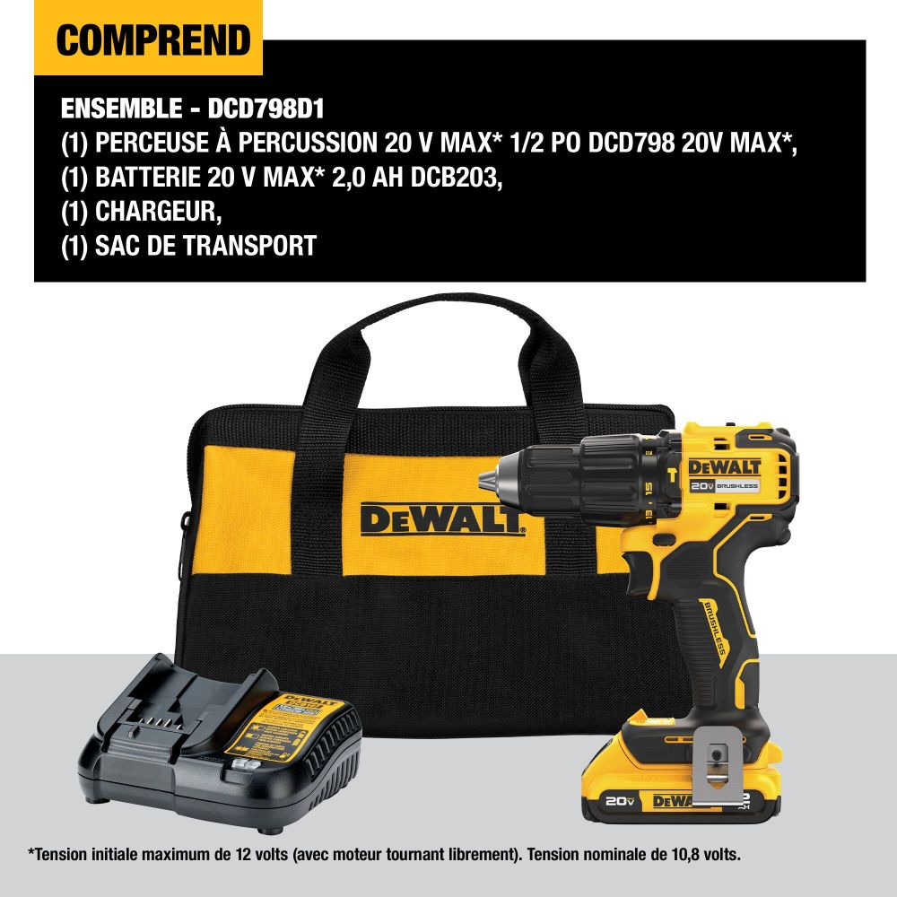 DEWALT 20V MAX 1/2″ Hammer Drill Cordless Kit - Ascmtools