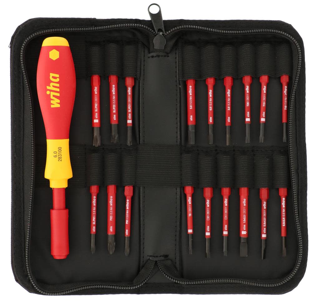 Wiha Insulated SlimLine Blade Set 19 Piece - Ascmtools