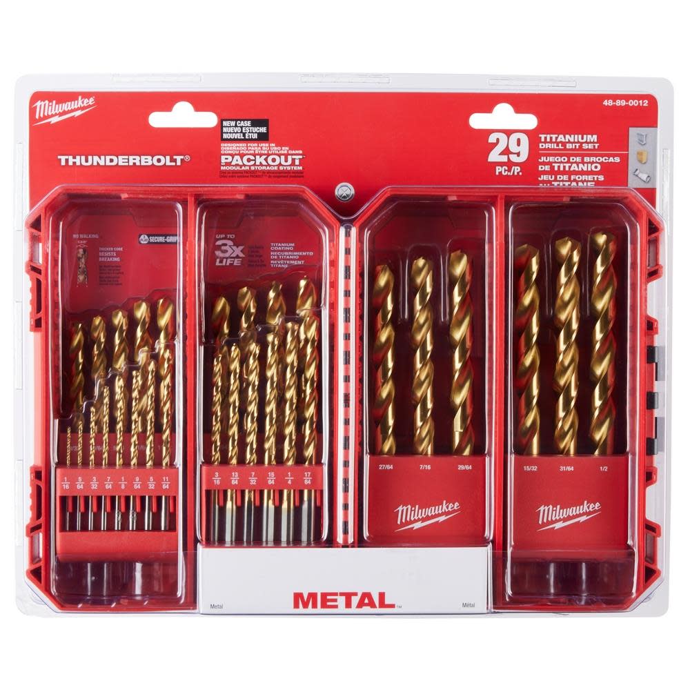 Milwaukee THUNDERBOLT Titanium Drill Bit Set  29PC - Ascmtools