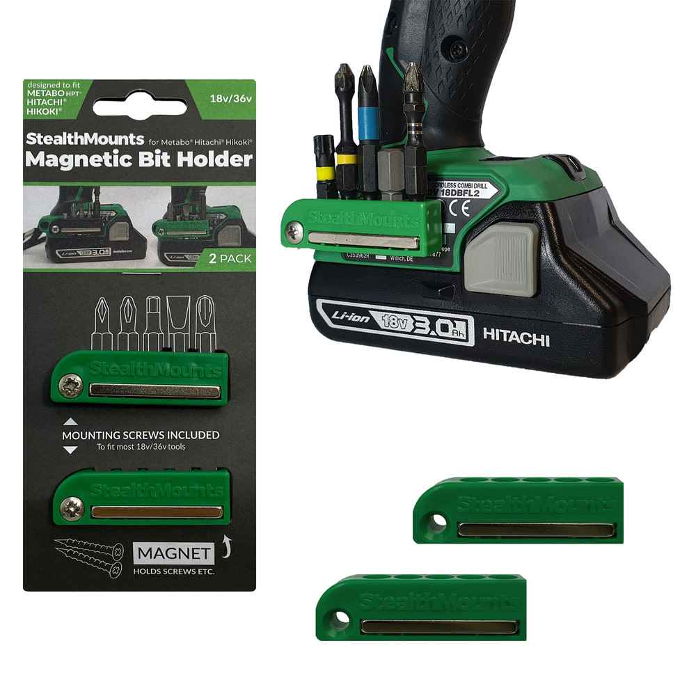 Stealthmounts GREEN Bit Holder for Metabo HPT 2pk - Ascmtools