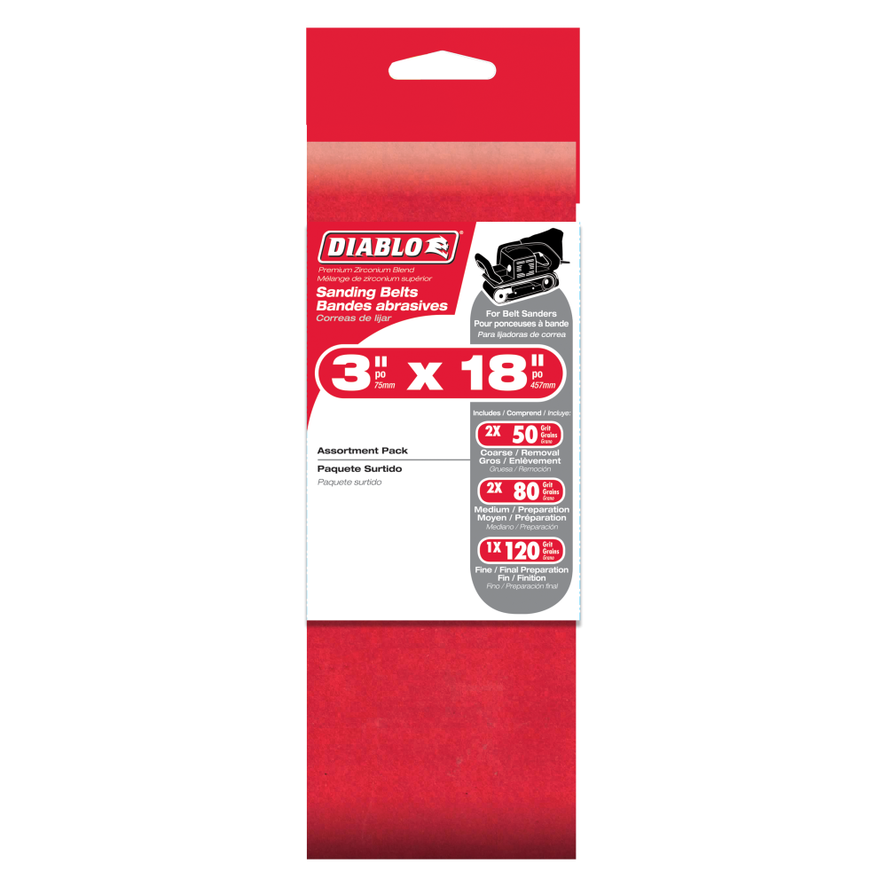 Diablo Tools 3″x18″ Assorted Belt Pack - Ascmtools