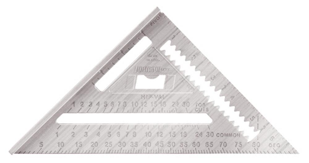 Johnson Level 7 In. Johnny Square Professional Aluminum Rafter Square with Manual - Ascmtools