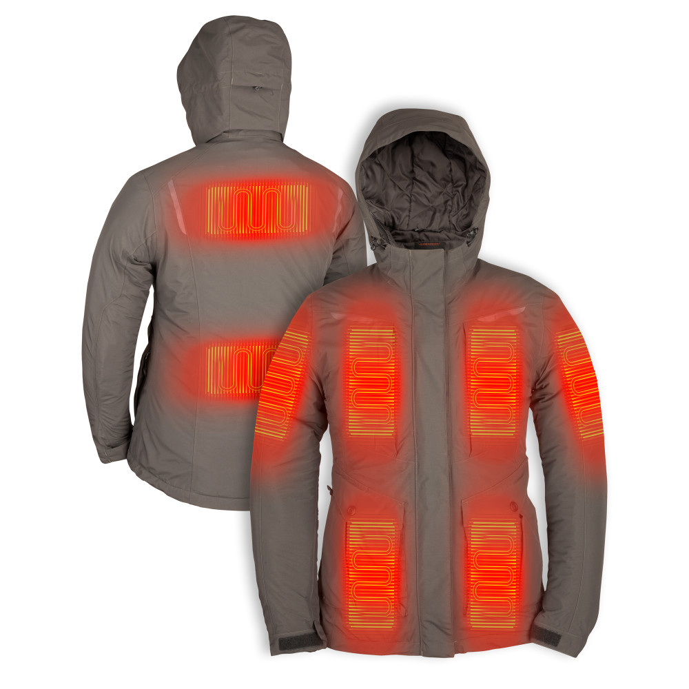 Mobile Warming Pinnacle Parka Heated Jacket Women’s 12 Volt Thyme XS - Ascmtools