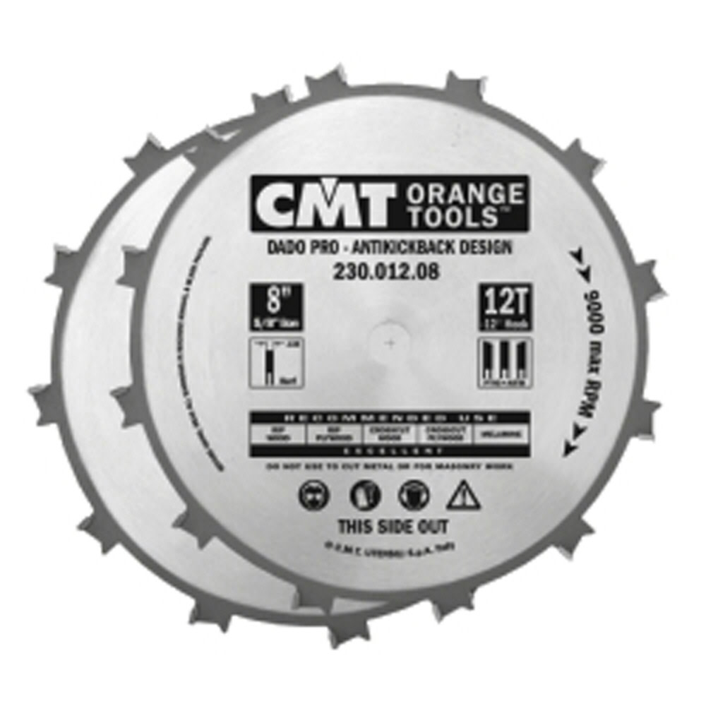 CMT 8 In x 12 x 5/8 In Dado Pro Set - Ascmtools