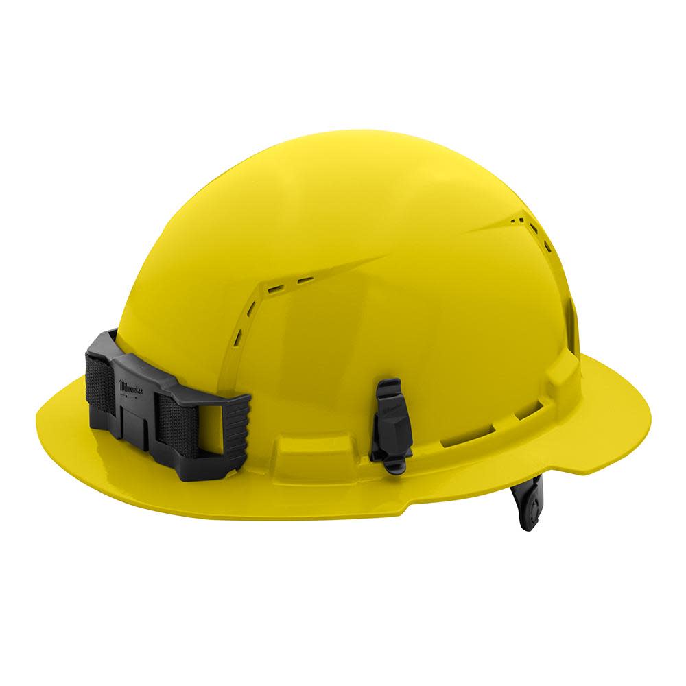 Milwaukee Yellow Full Brim Vented Hard Hat with 6pt Ratcheting Suspension Type 1 Class C - Ascmtools