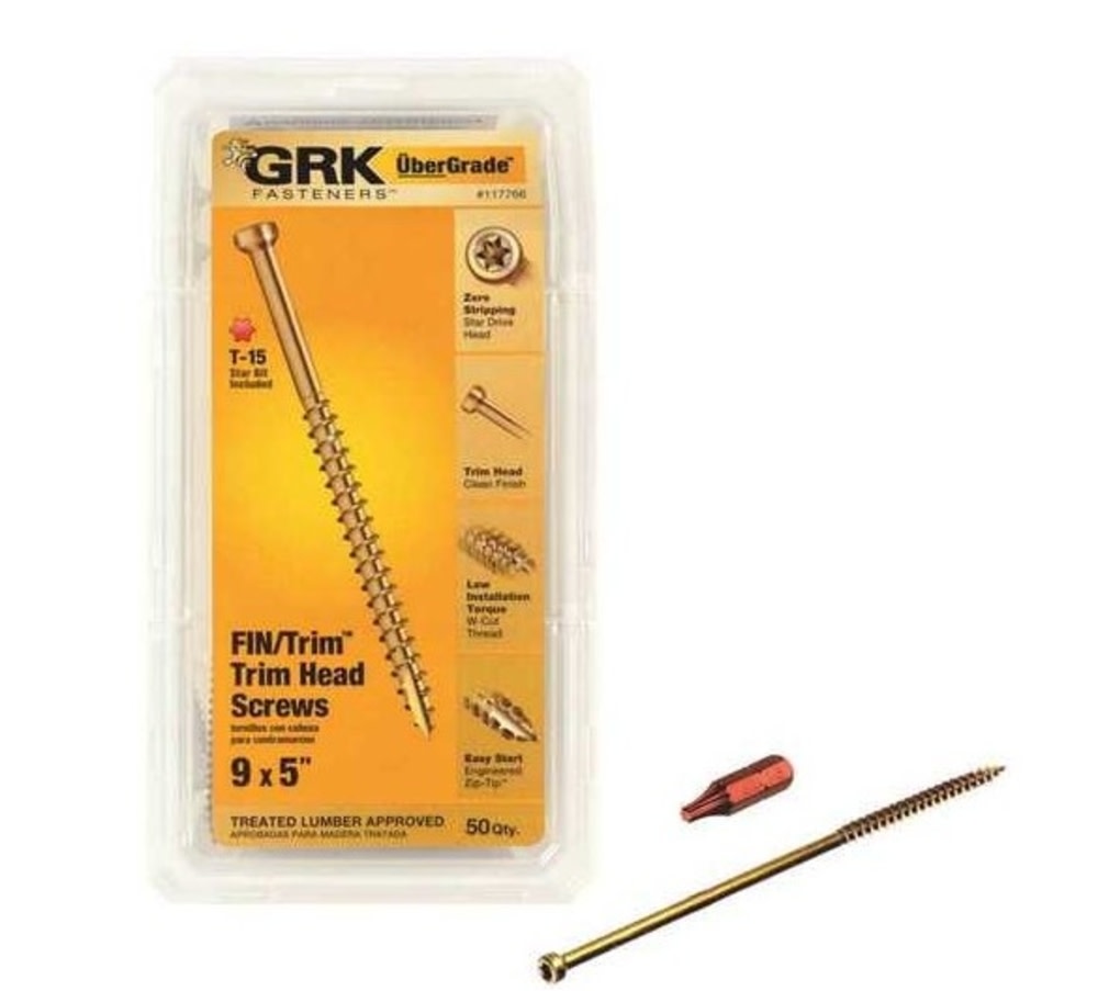 GRK Fasteners FIN/Trim Head Screws #9 x 5″ 50pk - Ascmtools