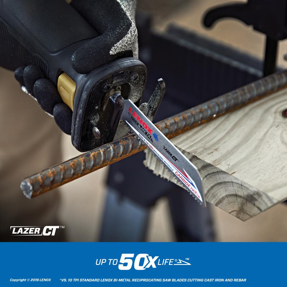 Lenox 6″ 8TPI LAZER CT Reciprocating Saw Blade 3pk - Ascmtools