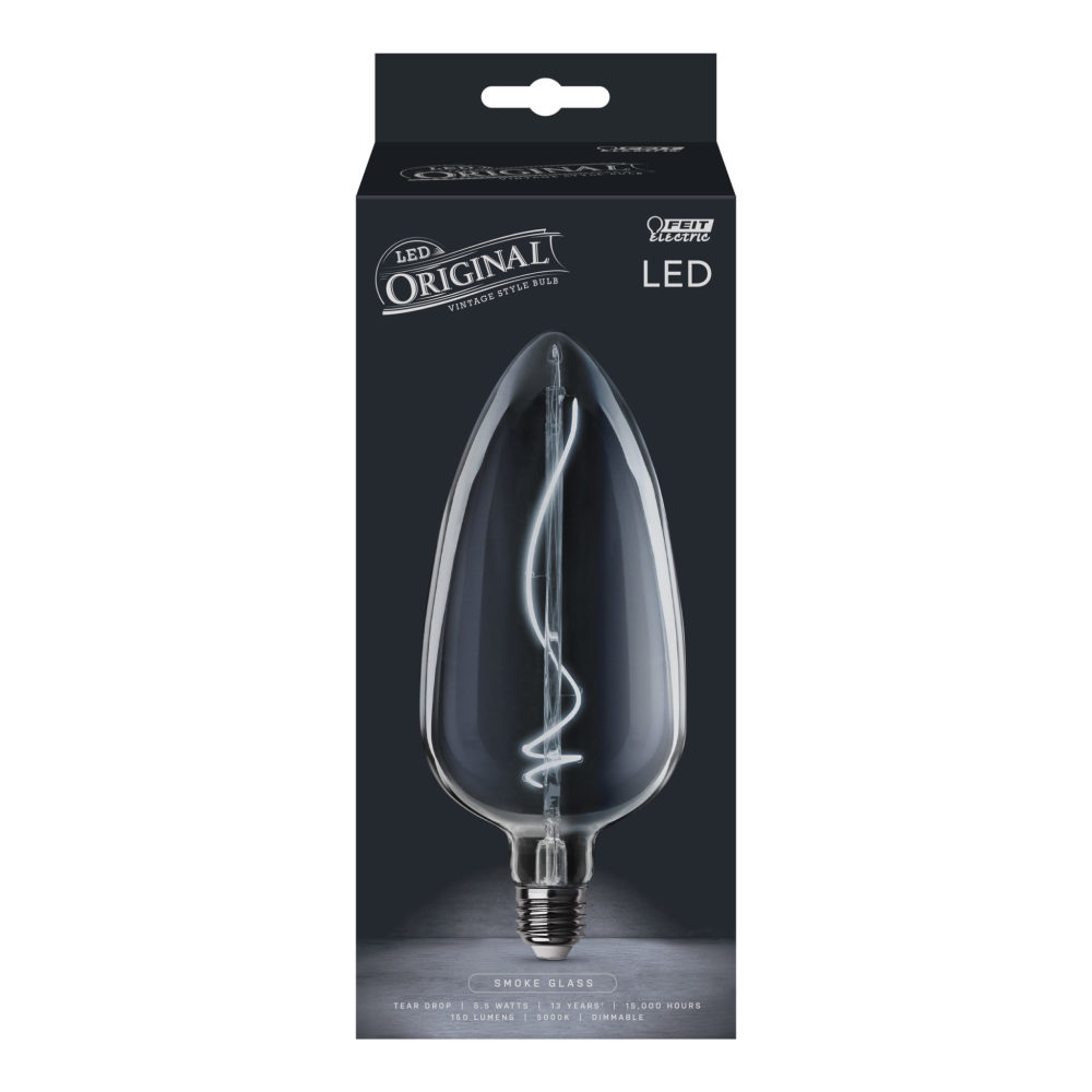 Feit Electric 60W Dimmable Filament Tear Drop LED Bulb 1pk - Ascmtools