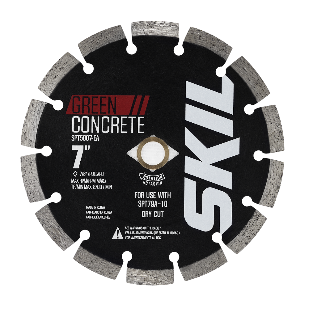 SKIL Green Cut Early Entry Assembly Kit 7″ Segmented Green Cutting Concrete Blade - Ascmtools
