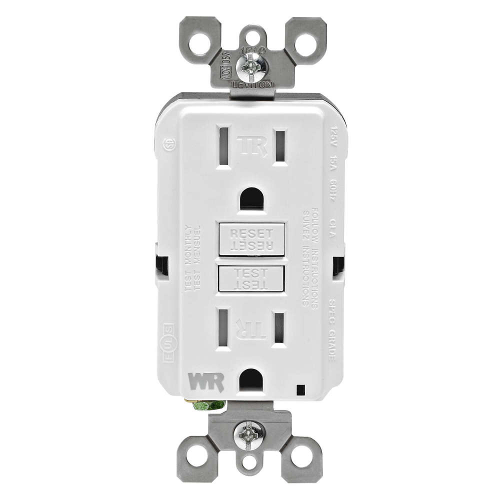 Leviton SmartlockPro GFCI Outlet 15A 125V Duplex White NEMA 5-15R - Ascmtools
