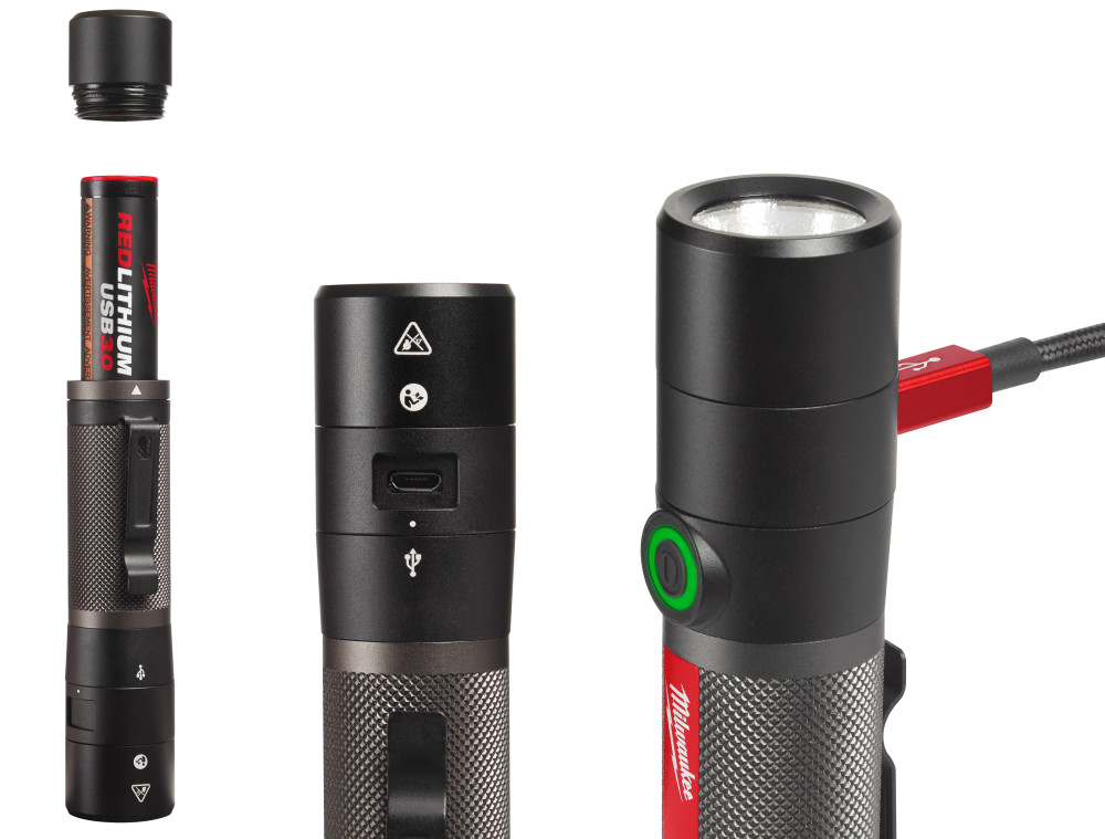 Milwaukee USB Rechargeable 800 Lumens Compact Flashlight Kit 2pk Bundle - Ascmtools