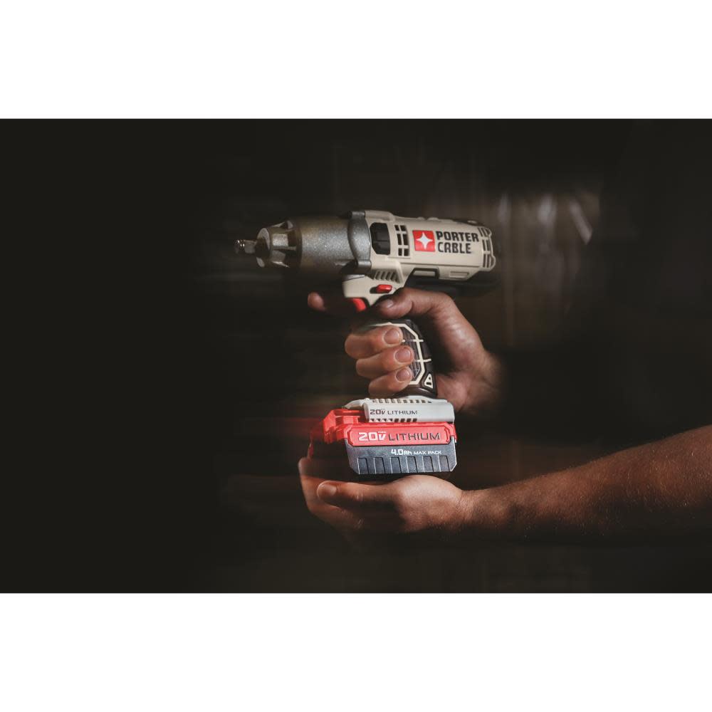 Porter Cable 20V 1/2-in Drive Cordless Impact Wrench with Battery Kit - Ascmtools