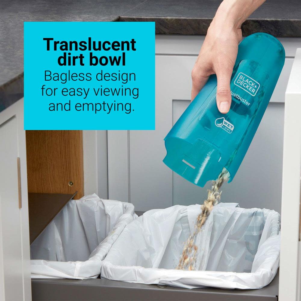 Black and Decker DUSTBUSTER QuickClean Wet/Dry Handheld Vacuum Turquoise - Ascmtools