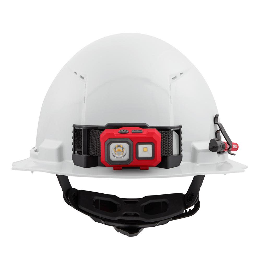 Milwaukee White Full Brim Vented Hard Hat with 6pt Ratcheting Suspension Type 1 Class C - Ascmtools