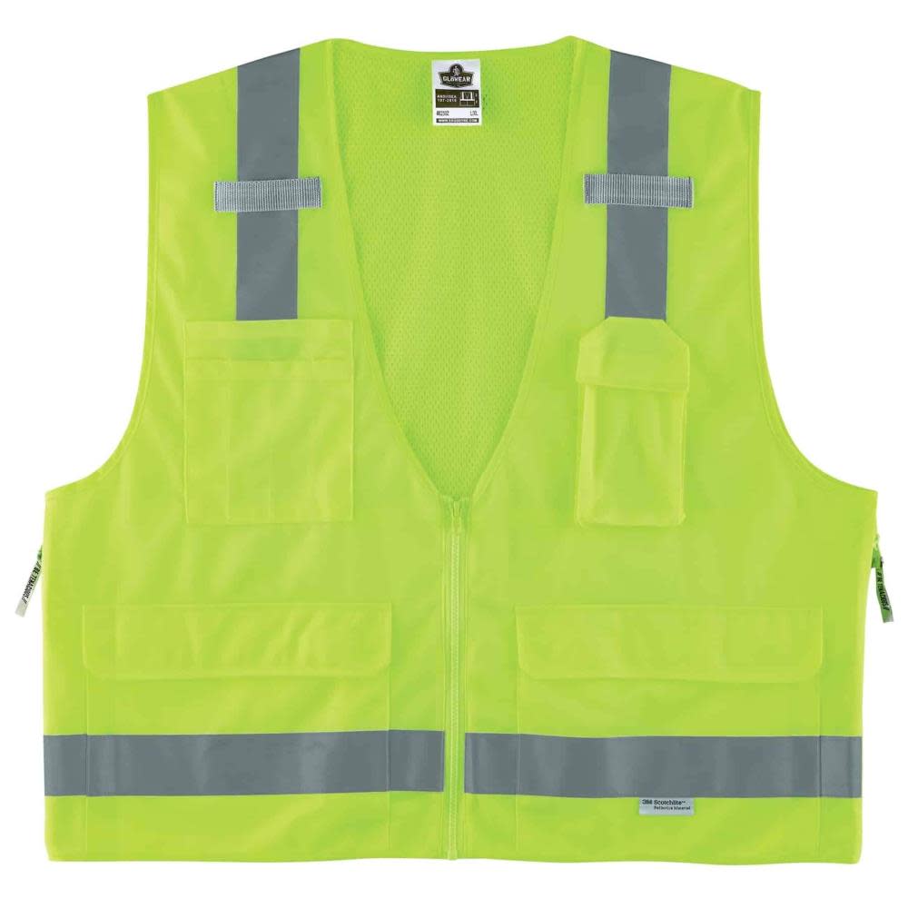 Ergodyne GloWear 8250Z Type R Class 2 Surveyors Vest Lime S/M - Ascmtools