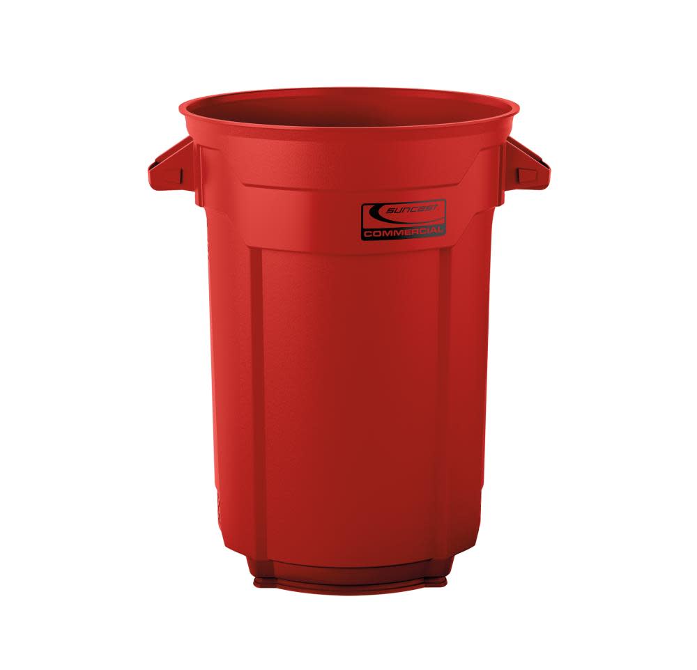 Suncast Plastic Utility Trash Can – 44 Gallon Red - Ascmtools