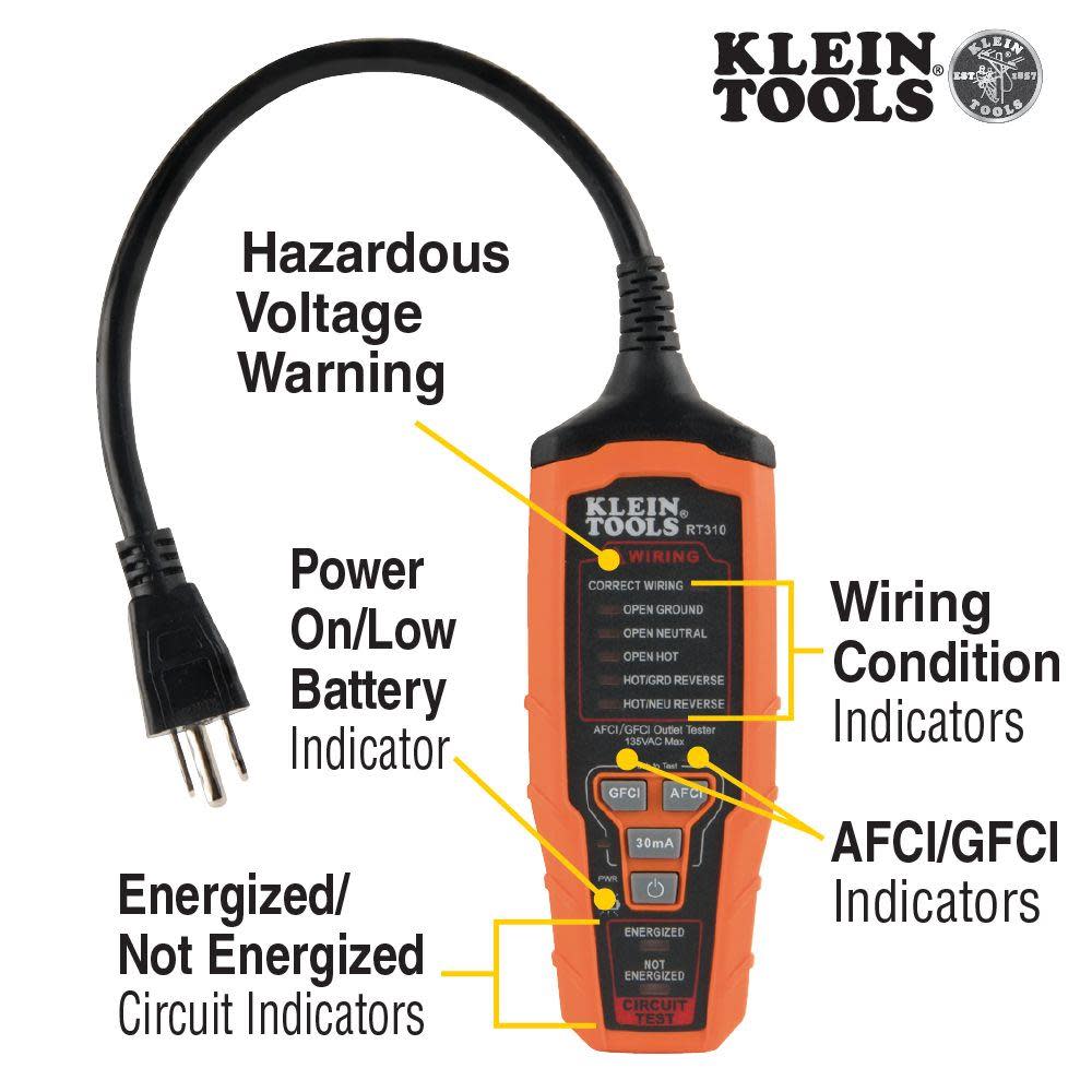 Klein Tools AFCI /GFCI Outlet Tester - Ascmtools